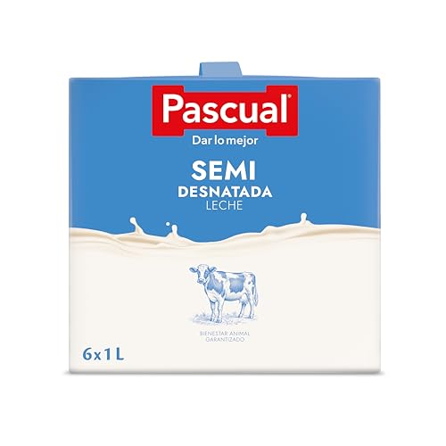 Pascual - Leite Pascual meio gordo - bem-estar animal - embalagem 6 x 1 L