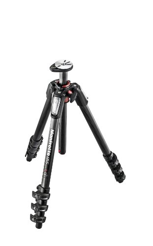 Manfrotto Tripé de fibra de carbono de 4 secções, tripé para câmara, acessórios de fotografia, tripé de viagem para a criação de conteúdo, fotografia profissional