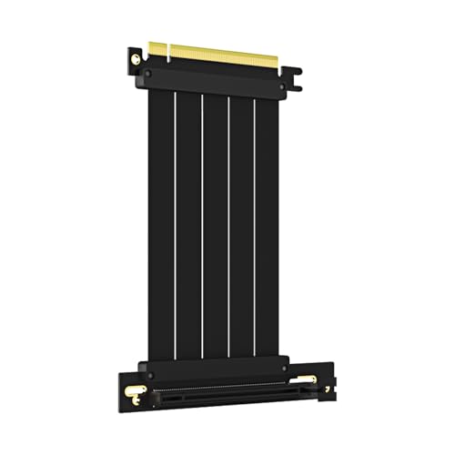 GLOTRENDS 150 mm PCIe 4,0 x 16 Riser Cable (0->90 graus), compatível com PCIE GEN 4,0 GPUs, como RTX4090-RTX3060, RX7900, RX6950XT-RX6500XT, etc.