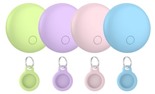 Localizador de objetos Bluetooth de 4 peças, Air Tracker Tag compatível com Apple pesquisar(apenas iOS), localizador para chaves, carteira, bagagem, mochila, bateria substituível, IP67 impermeável