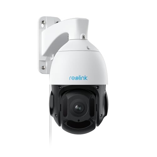 Reolink Câmara de vigilância PTZ 4K com zoom ótico 16X PoE exterior, pão de 90º e Tilt, rastreamento automático, visão noturna 80 m, detecção inteligente, áudio bidirecional, RLC-823A 16X