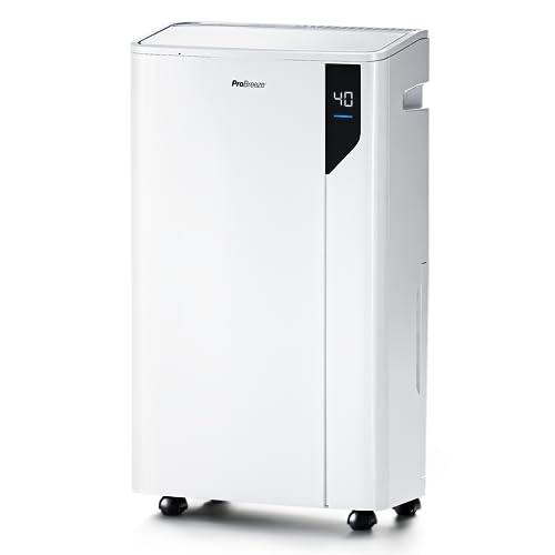 Pro Breeze Deshumidificador 20 l. Anti-humidade e mofo. Tanque removível e drenagem contínua, 5 modos, temporizador 24 h, ecrã tátil, sensor de humidade, secador de roupa (35 m²)