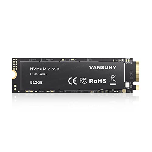 Vansuny SSD 512 GB M.2, disco rígido SSD M.2 NVMe 512 GB de leitura até 3400 MB/s para atualização de PC para jogos