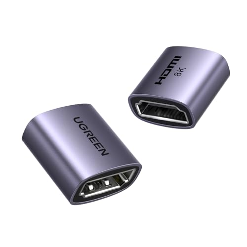 UGREEN Acoplador HDMI 8K 10K adaptador de extensão 60Hz 4K a 120Hz, compatível com Mac mini M4 Pro DVD Blu-Ray TV barra de som Xbox Monitor PS5, 2 peças