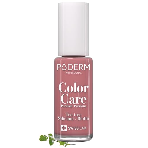 PODERM - Esmalte de unhas chá TREE para fungos de unhas - de rosa - tratar unhas amarelas / danificadas - Evita fungos - cuidado 2 em 1 - Fórmula única - Feito na Suíça