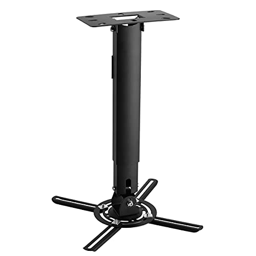 suptek Suporte projetor de teto, inclinação de rotação de 360° até 13,6 kg, extensão ajustável para 54 cm, suporte para projetor de parede (preto) - PR05B