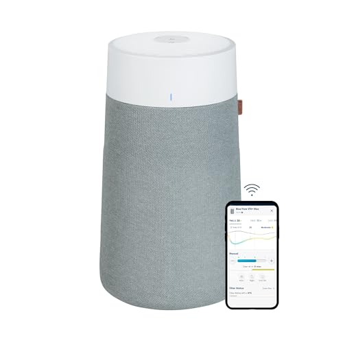 BLUEAIR Purificador de ar para salas de até 103 m²: inteligente, silencioso, tecnologia HEPASilent, elimina alérgenos, caspa de animais, fumo, pó e mofo - Blue Pure 3450i Max