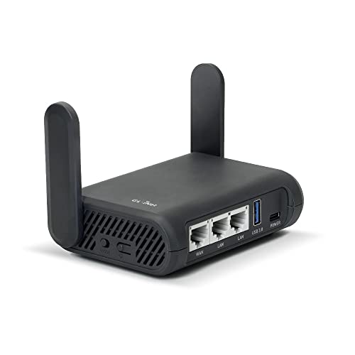 GL.iNet GL-A1300 (Slate Plus) Roteador de viagem VPN sem fio: Wi-Fi de hotel e portal cativo, ligação telefónica, extensor, ponto de avaliação, tamanho do bolso, código aberto, NAS