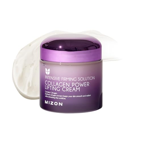 [Mizon] Creme Power Lifting de colagénio (75 ml) hidratante intensivo com 75% de extrato de colagénio marinho, cosmético coreano (Collagen Power Lifting Cream)