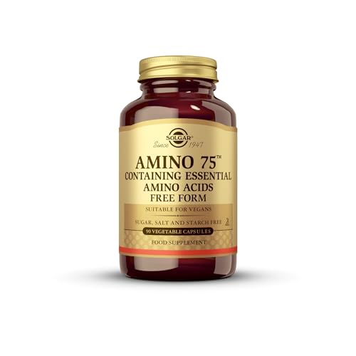 Solgar, Amino 75, aminoácidos essenciais, 90 cápsulas vegetais