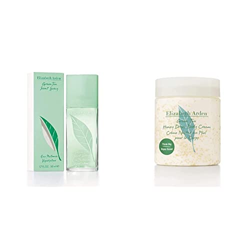 Elizabeth Arden Green Tea Eau de Parfum, perfume de mulher, fragrância floral cítrica, 50 ml & Green Tea Honey Drops creme hidratante corporal com chá verde e gotas de mel natural, 500 ml
