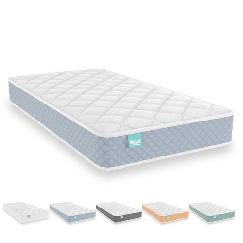 Nalui - Colchão de berço viscoelástico 120 x 60 cm Baby One núcleo HR Adapt Foam, tecido 3D respirável e tecido Strech hipoalergénico, certificado Oeko-Tex® | Feito em Espanha. Altura ± 12 cm, azul