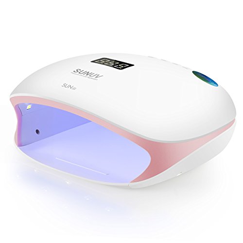 SUNUV Candeeiro LED unhas 48 W secador UV de unhas para gel de unhas com temporizadores, ecrã LCD para casa e salão de beleza