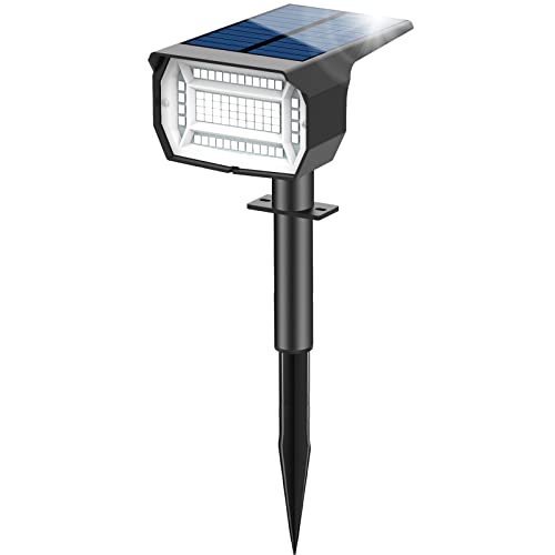 LOTMOS 72 LED Luzes solares LED exterior jardim impermeável IP67 holofotes solares lâmpada de luz solar exterior para pátio, caminhos, terraço, piso, calçado, piscina, relva, trilho, campismo