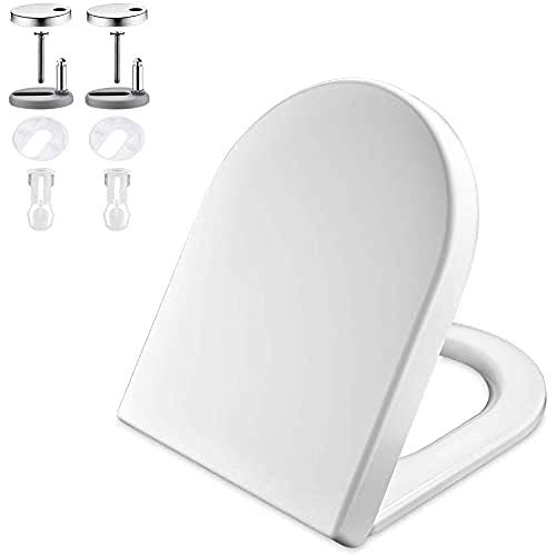 GRIFEMA G951 - Tampa WC, assento sanitário macio em forma de D com libertação rápida para facilitar a limpeza, branco, tamanho um [exclusivo na Amazon]