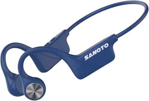 SANOTO Auriculares condução Osea Bluetooth 5.3, Open Ear auriculares auriculares auriculares Bluetooth sem fios IPX5 impermeáveis e resistentes ao suor auriculares desportivos adequado para ciclismo e