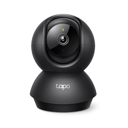 Tapo C201 - Câmara WiFi interior FHD, câmara de vídeo, visão noturna, visão noturna de 360°, áudio bidirecional, deteção de movimento e notificações, alarme acústico e luminoso integrado,