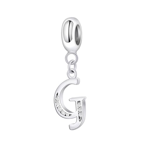 XWN Letra Charms Abalorios A-Z Alfabeto Colgante para mujer, plata de ley 925, compatible con pulseras y collares Pandora, compatible con pulseras europeas para mujeres y niñas X238