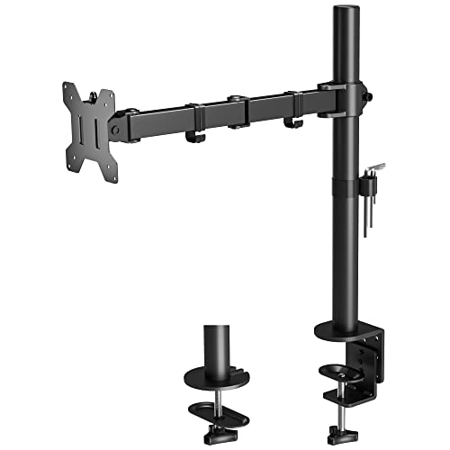 BONTEC Suporte monitor para ecrãs LCD LED de 13 a 32 polegadas, monitor de braço para ecrãs de monitor até 10 kg, altura ajustável, 2 opções de montagem, VESA 75 x 75/100 x 100 mm, preto