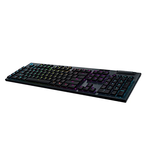 Logitech G 915 LIGHTSPEED Teclado Gaming mecânico sem fios com teclas GL, tátil de baixo perfil, LIGHTSYNC RGB, design ultra fino, 30 horas de duração da bateria, QWERTY português, preto