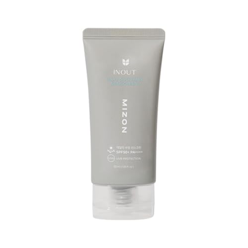 [MIZON] INOUT Soothing Sunscreen SPF50+PA++++ (50 ml) creme solar e Skincare coreano, proteção 24H, antivermelhidão, ácido hialurónico e centella asiática, 100% vegan e seguro para recifes