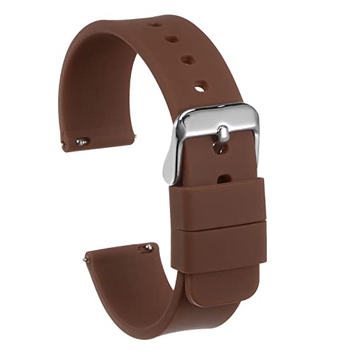 sourcing map Pulseira de relógio de silicone, banda de relógio de borracha macia de substituição com fivela de aço inoxidável libertação rápida, para homem mulher