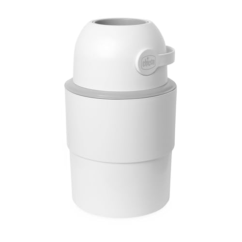 Chicco Recipiente para fraldas compacto com controlo de odores, resíduos de fraldas, cubo recipiente dobrável e economizador de espaço, pouco volumoso, sem necessidade de recargas, são usadas as malas