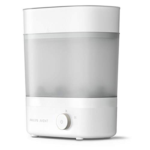 Philips Esterilizador e secador de biberões Avent de alta qualidade, elimina 99,9% das bactérias, sem produtos químicos, capacidade para 6 biberões/tetinas/acessórios, modelo SCF293/00