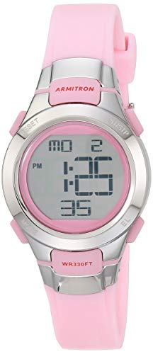 Armitron Sport Damenuhr mit digitalem Chronographen und Harzarmband, 45/7012BLK