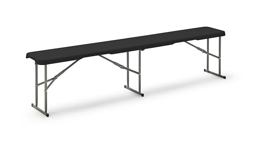 KG KITGARDEN - Banco dobrável portátil multifuncional, 183 x 28 x 43 cm, preto