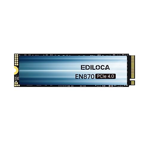 Ediloca EN870 de 2TB PCIe Gen4 SSD, até 7450MB/s, NAND Flash 3D TLC, NVMe M.2 2280, Cache SLC dinâmico, disco de estado sólido interno, compatível com PS5 e PC