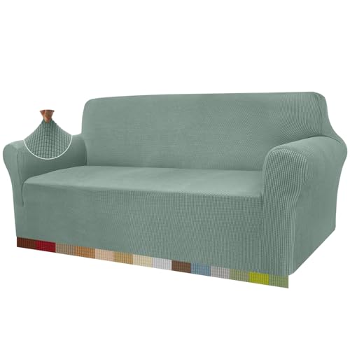 Granbest - Capa de sofá de alta elasticidade, moderna, de tecido jacquard elástico, para salão, proteção para cães e animais de estimação, 3 lugares, verde abacate