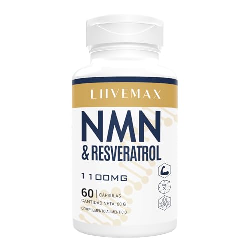 NAD+ e Trans-Resveratrol 1100 mg | Alta absorção com extrato de pimenta preta (60 unidades (embalagem de 1))