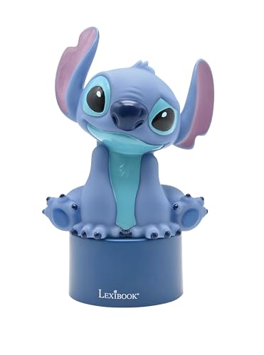 LEXIBOOK, Disney Stitch, luz noturna com altifalante, mudança de cor, luz suave, funciona com pilhas, azul, NS01D