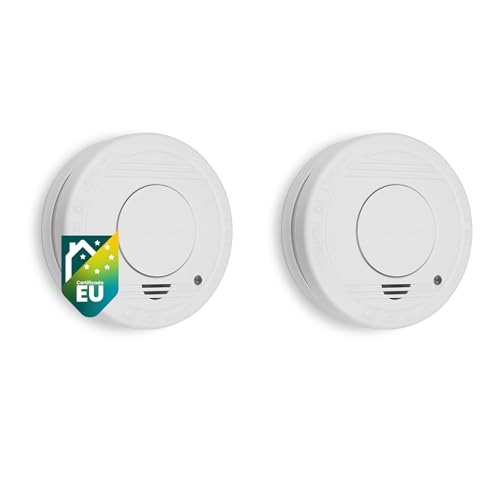 Smartwares Conjunto de 2 detetores de fumo - sensor óptico - 10 anos de duração - pilha substituível por 5 anos - botão de teste - 85 DB - FSM-11512
