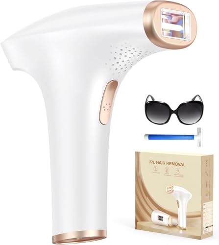 Depiladora a laser IPL sem dor - removedor de luz de pressão 3 funções avançadas (HR/SC/RA), depilação a laser de 9 níveis de energia para mulheres e homens, ideal para rosto, biquíni e corpo