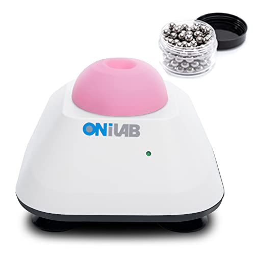 ONiLAB Mini misturador Vortex com função tátil, mistura de laboratório, esmalte de unhas, autocolantes para pestanas e mistura de tintas acrílicas, 120 unidades 7/32 pol bolas misturadoras, rosa