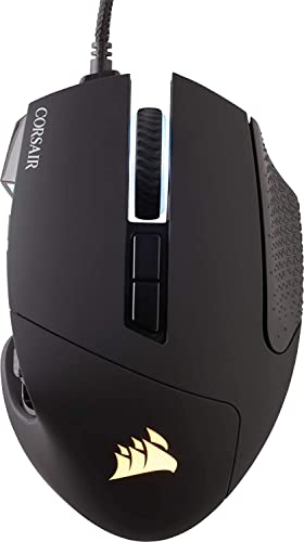Corsair SCIMITAR RGB ELITE rato com cabo para jogos MOBA/MMO - 18.000 PPP - 17 botões programáveis - compatível com iCUE - PC, Mac, PS5, PS4, Xbox - preto