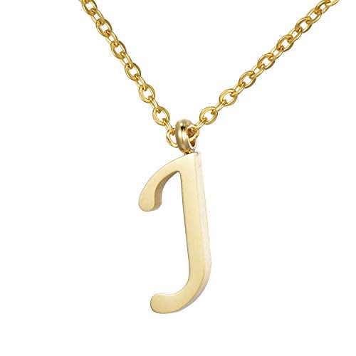 Morella fio de ouro e aço inoxidável com pendente de letra