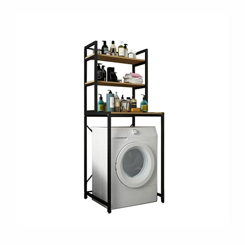 MAGIC SELECT Prateleira superior para máquina de lavar | prateleira organizador de casa de banho economiza espaço | armário de armazenamento para casa de banho de 3 níveis | madeira E1 e aço.