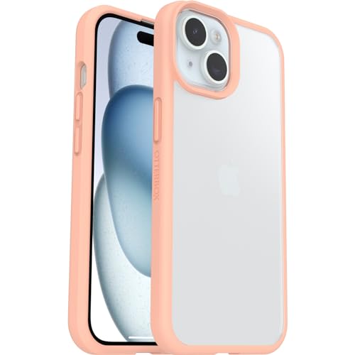 OtterBox Capa para iPhone 15 React Series, resistente a choques e quedas, ultra fina, protetora, testada com os padrões militares antiquedas, transparente / pêssego