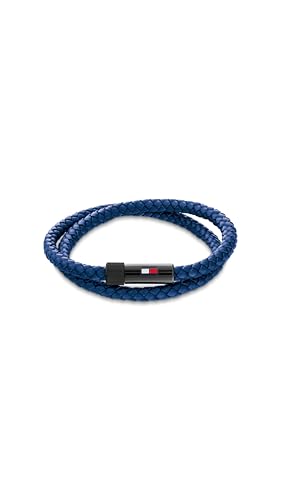 Tommy Hilfiger Jewelry Pulseira de couro para homem com fecho magnético
