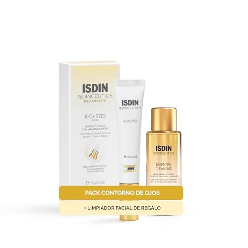 ISDIN Isdinceutics PACK K-Ox Eyes - Creme contorno de olhos essencial Cleansing 27 g mini tamanho limpador facial