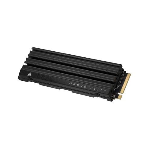 Corsair MP600 Elite Unidade SSD NVMe M.2 PCIe Gen4 x4 de 2 TB com dissipador térmico incluído, M.2 2280, leitura sequencial de até 7.000 MB/s, NAND 3D TLC de alta densidade, preto