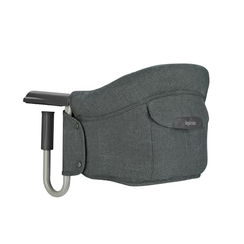 Inglesina Fast, assento de mesa dobrável, cinzento-escuro (Charcoal Grey), fácil de transportar, lavável, instalação segura, até 15 kg, 35 x 27 42 cm