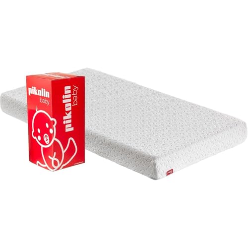 PIKOLIN Colchão de berço Safetech HR 60 x 120, 10 cm, BabyPro Certificação Oeko-Tex 100, capa removível, camada viscoelástica, tratamento Allergen-Tech | tecido 3D respirável