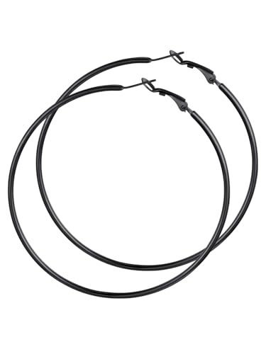 GOLDCHIC JEWELRY 2 unidades brincos mulher colares elegantes, aço cirúrgico, 30 mm 50 mm 70 mm 100 mm diâmetro, inclui caixa de presente