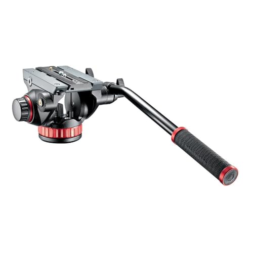 Manfrotto Cabeça de vídeo com base plana e alavanca fixa, cabeça para câmaras de vídeo compactas e câmaras DSLR para filmação, criação de conteúdos, Vlogging, transmissão ao vivo