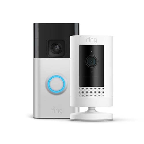 Ring videotimbre con batería (Battery Video Doorbell) + Cámara exterior con batería (Stick Up Cam) | instalación fácil por cuenta propia (5 min) | 30 días gratis de Ring Protect