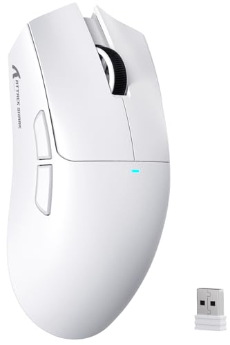 ATTACK SHARK X11SE Rato sem fios para jogos, 63 g super leve, com sensor PixArt PAW3311, 22000DPI, trimodo Bluetooth/2,4 GHz/com cabo, 1000 Hz, bateria de 300 mAh, para PC/Mac (branco) Co)